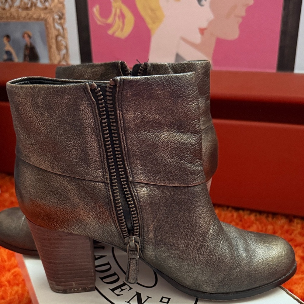 Cole Haan Metallic Brown Ankle Booties
